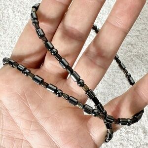 5/$35 Handmade Metallic Magnetic Beaded Necklace With Magnetic Closure